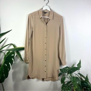 Club Monaco 100% Silk Shirt Dress Size S